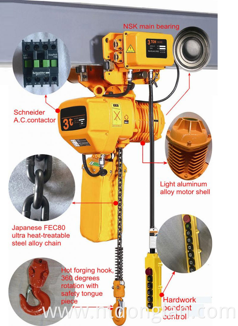 0.5 Ton - 10 Ton Single Speed Electric Chain Hoist Durable Elect